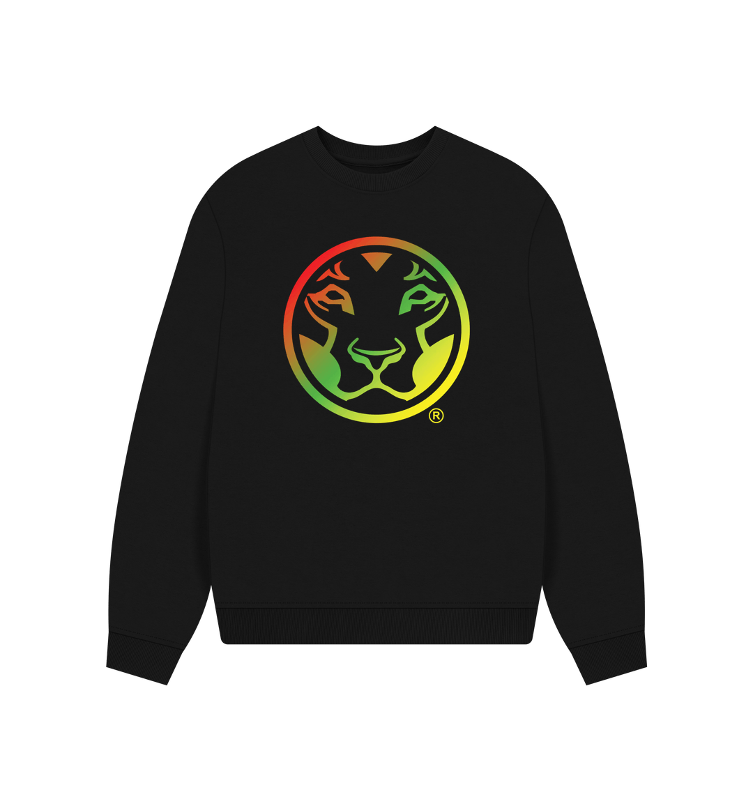 Black Printed Sweater Front