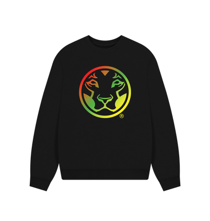 Black Printed Sweater Front