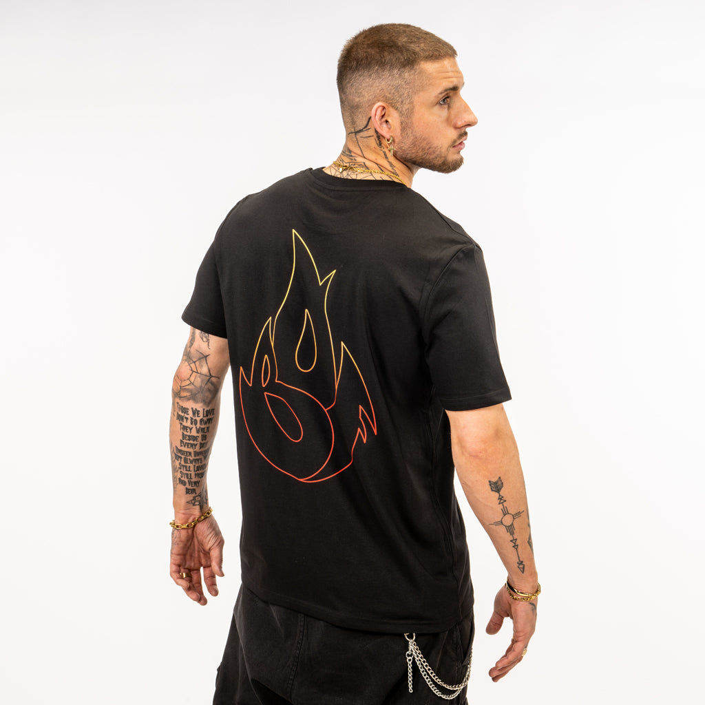 Born Outta Fire Amber Shift large back print