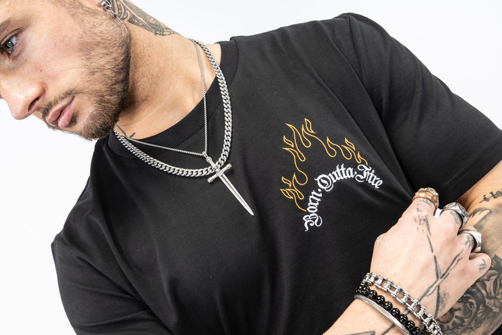 Orange Flames Born Outta Fire T-Shirt