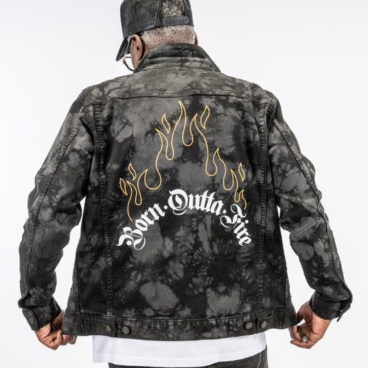 Black Denim Streetwear Jacket