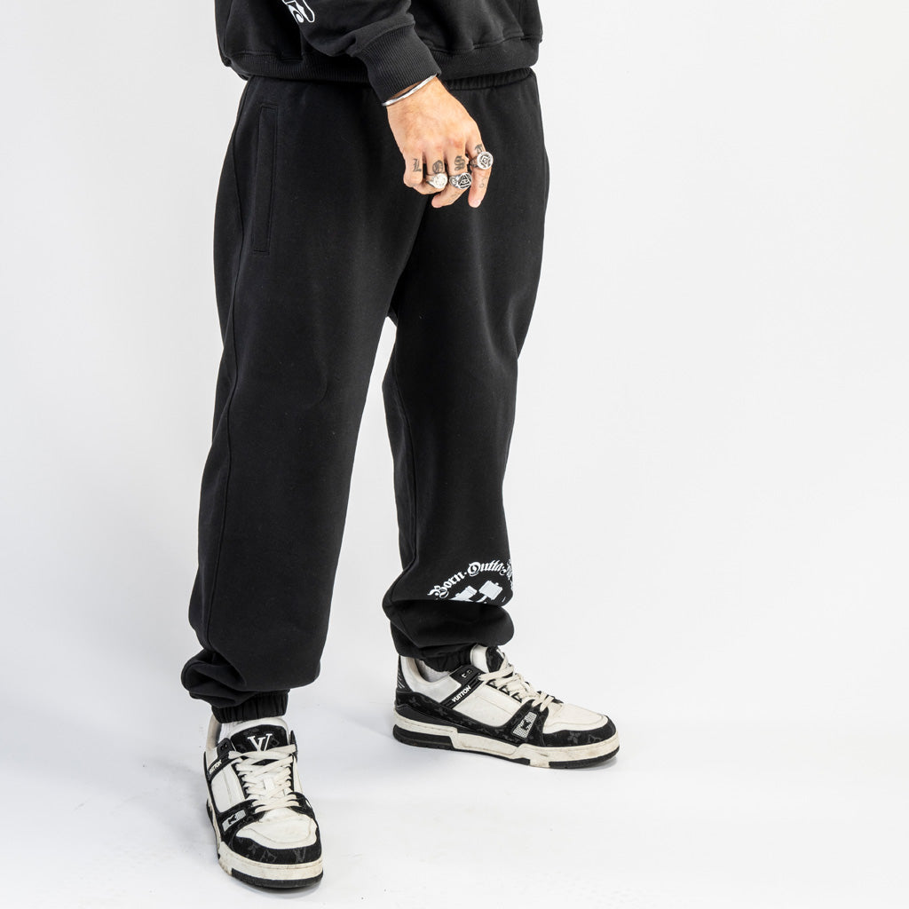 black french terry tracksuit joggers british streetwear