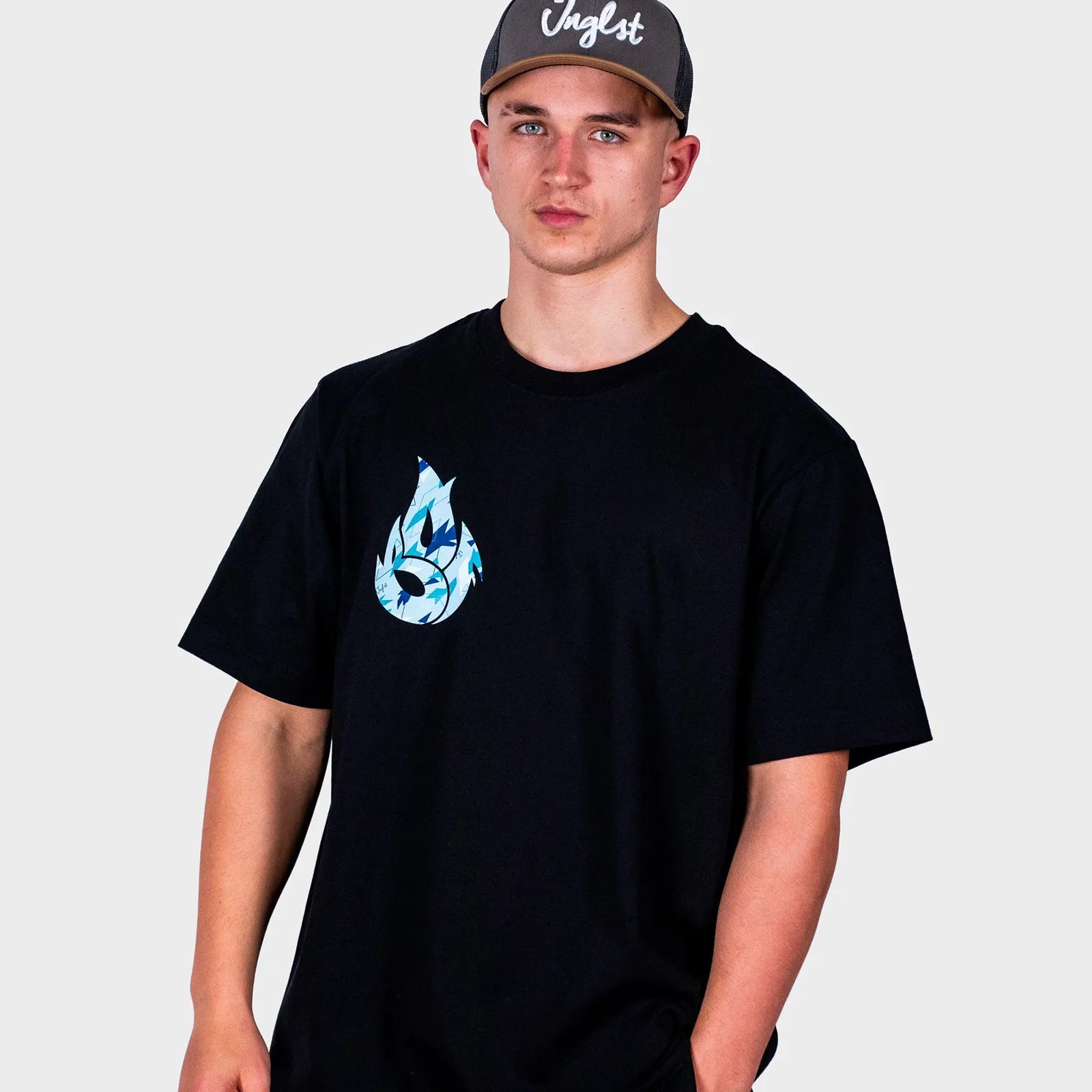 Black BOF X Jnglst Blue Camo Fire Relaxed Fit T-Shirt
