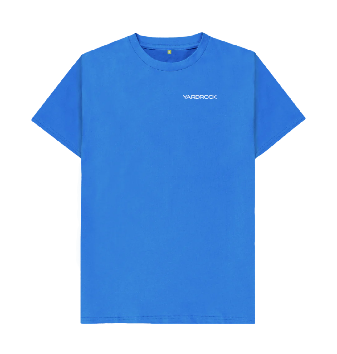 Bright Blue Yardrock B2B Text Dark Drum and Bass T-Shirt