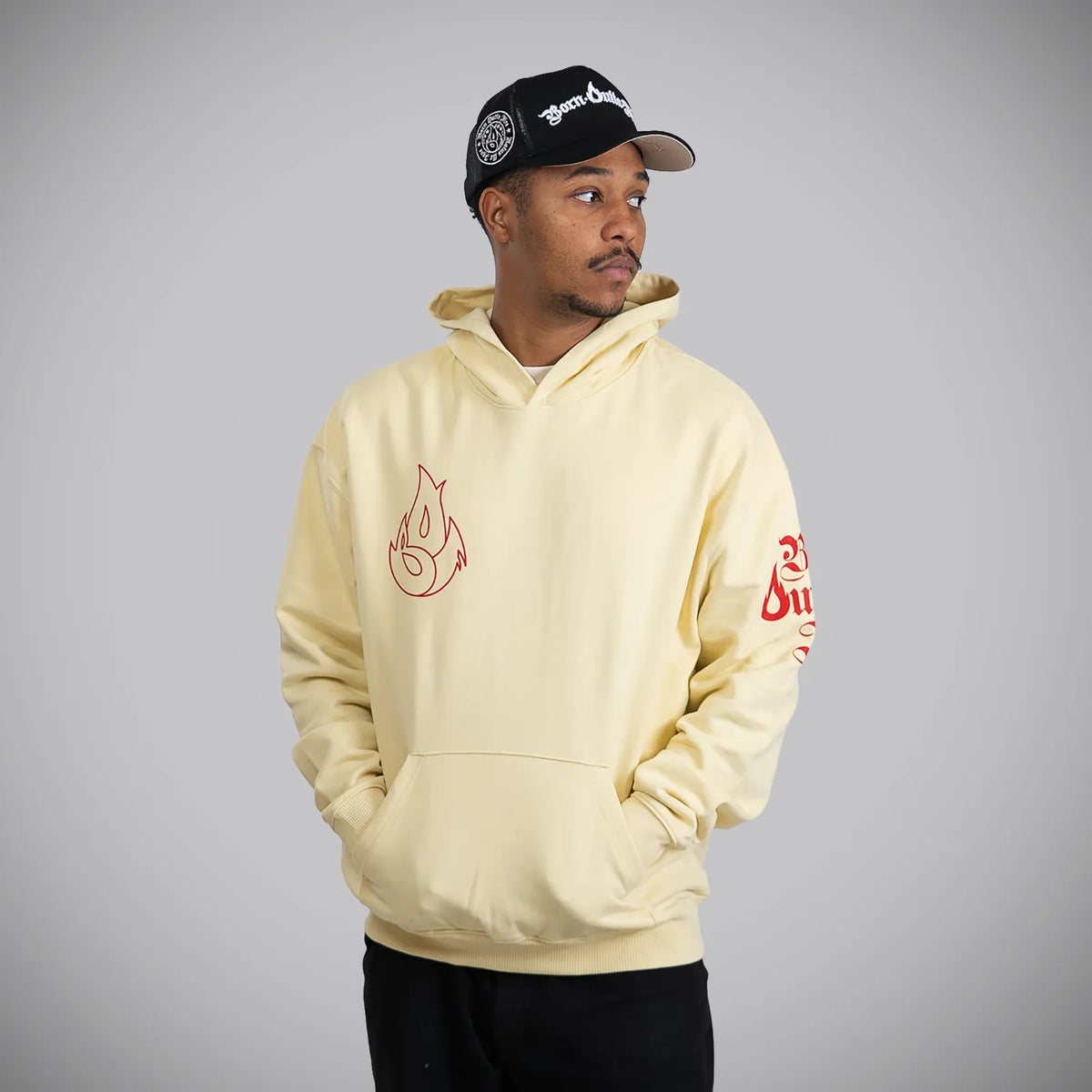 Born Outta Fire Butter and Crimson Hoody