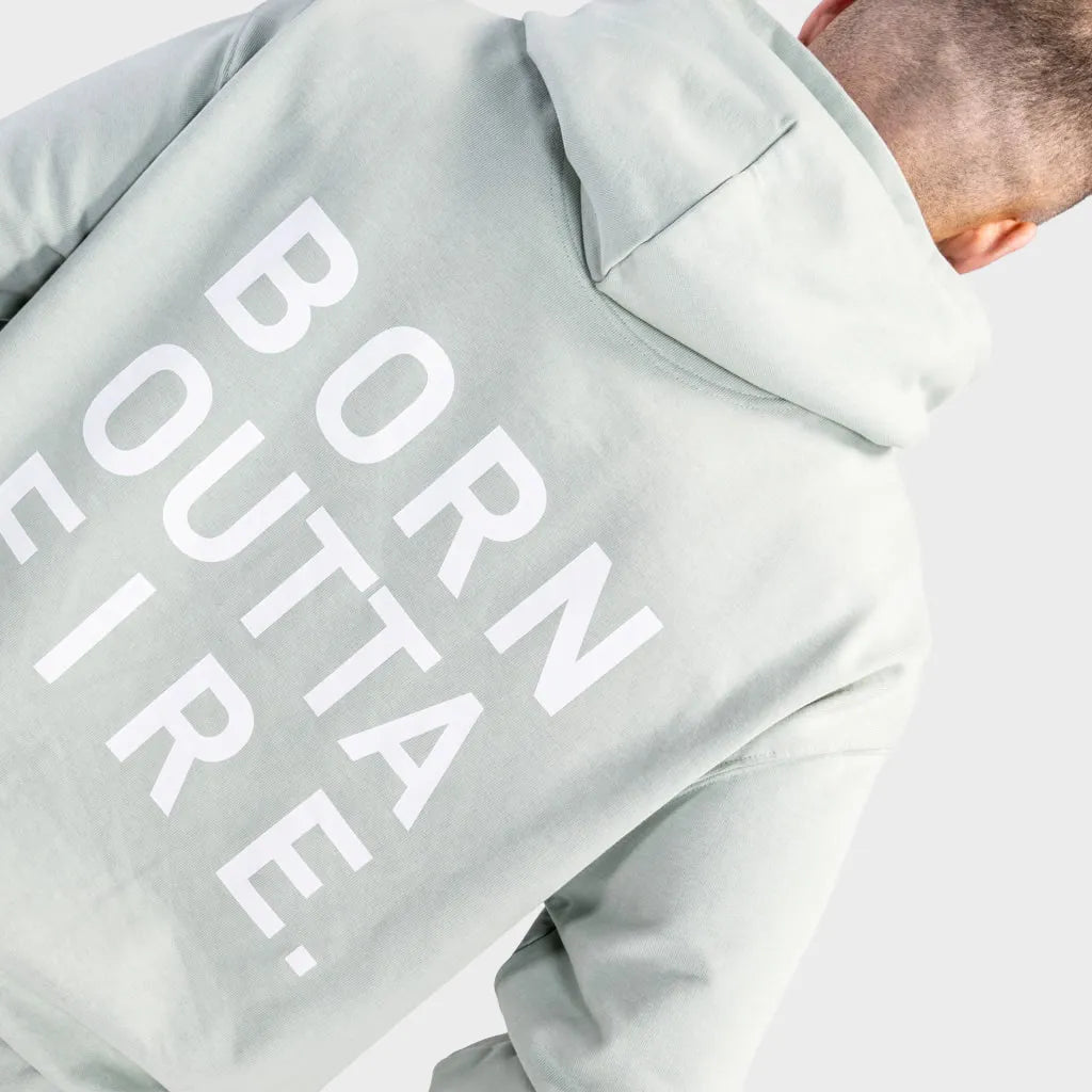 Born Outta Fire Block Aloe Front and Back Print Hoody