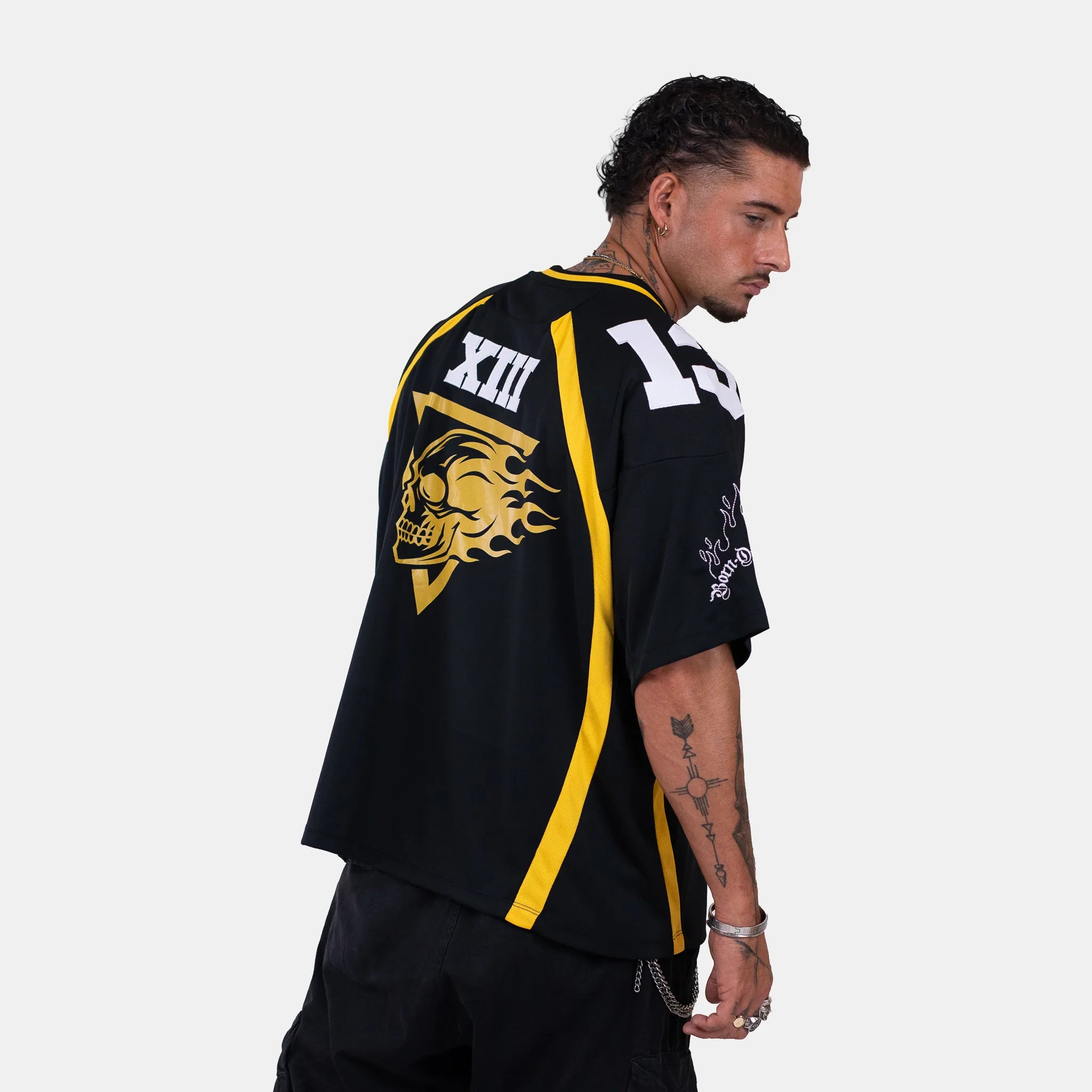 Born Outta Fire American Football Jersey - Black/Yellow