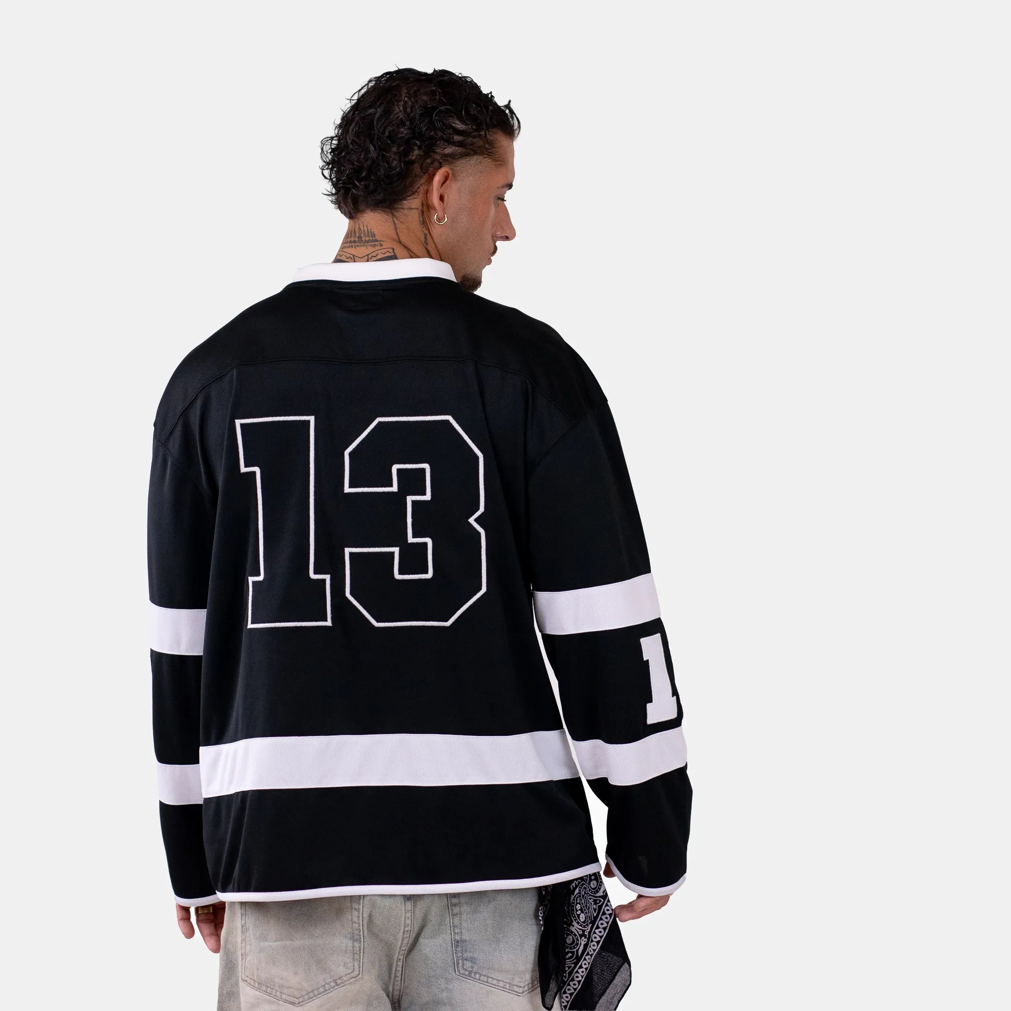 Born Outta Fire Hockey Jersey - Black/White