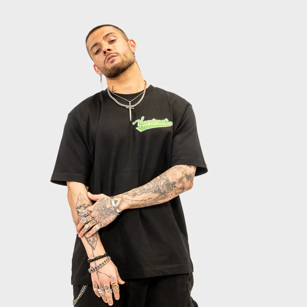 Vincey Swoosh Oversized Black T-Shirt
