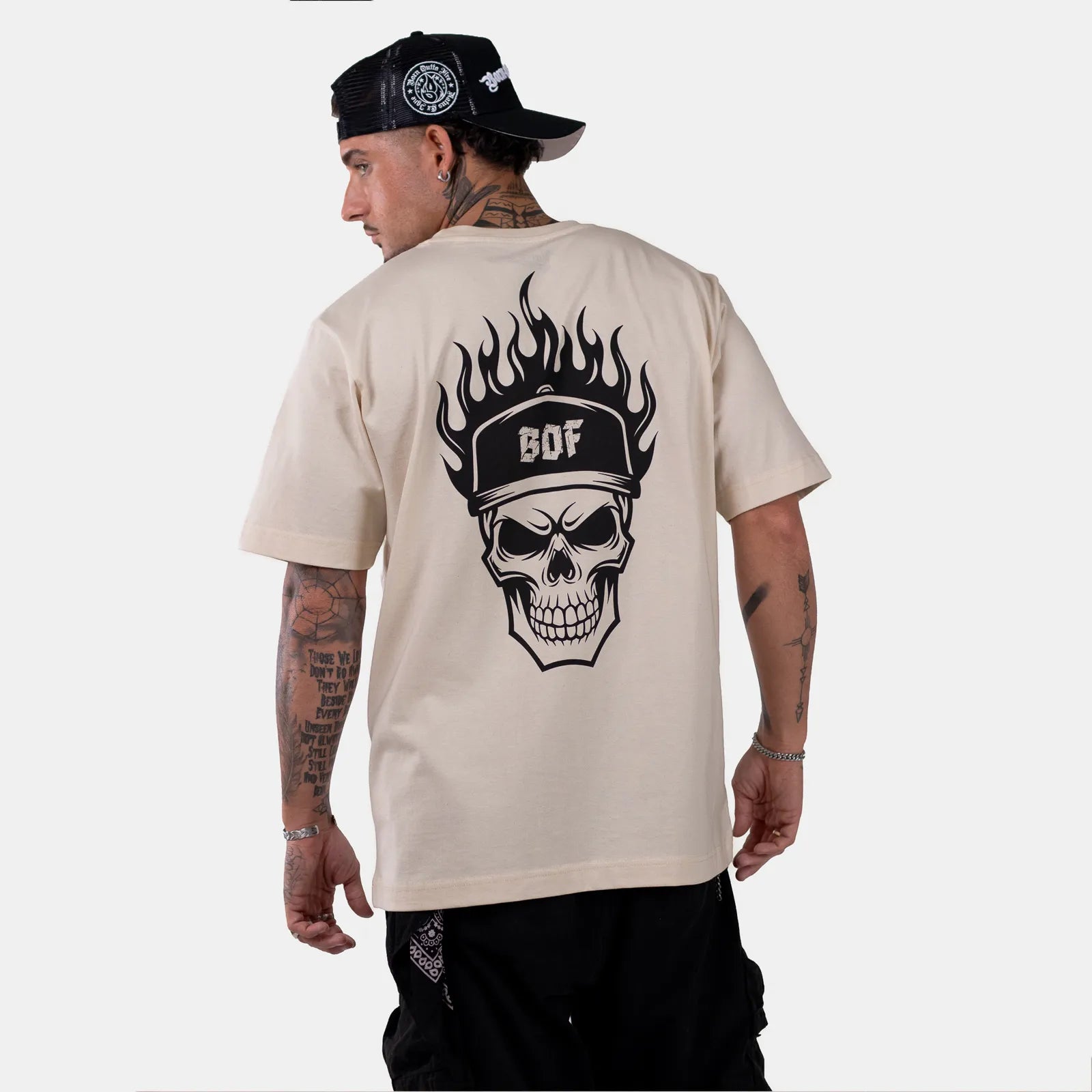 Born Outta Fire BOF Skull T-Shirt - Natural