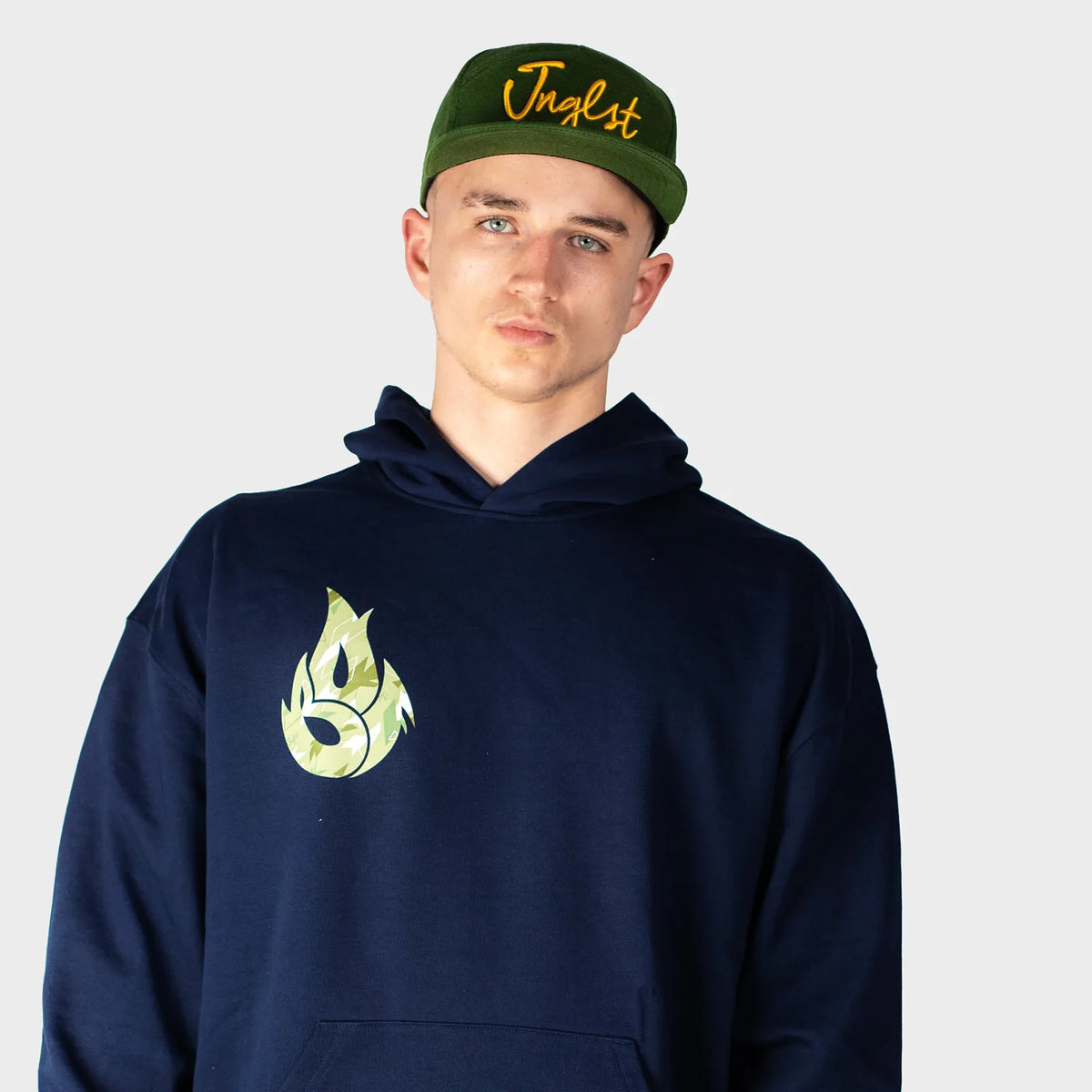 Navy Jnglst X Born Outta Fire Hoody