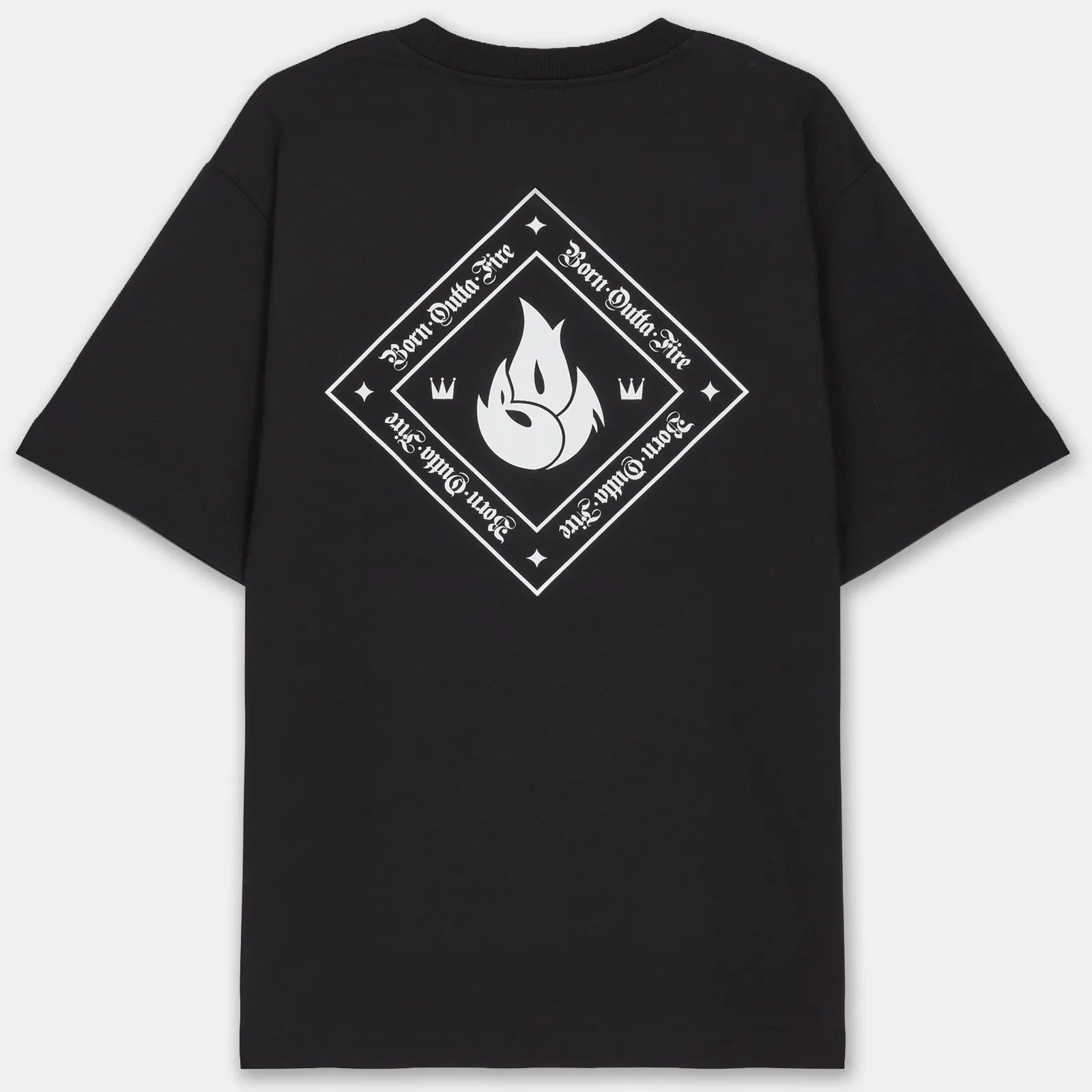Born Outta Fire Flame Emblem T-Shirt - Black