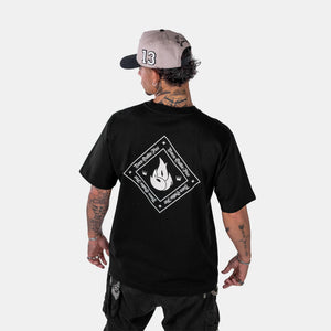 Born Outta Fire Flame Emblem T-Shirt - Black