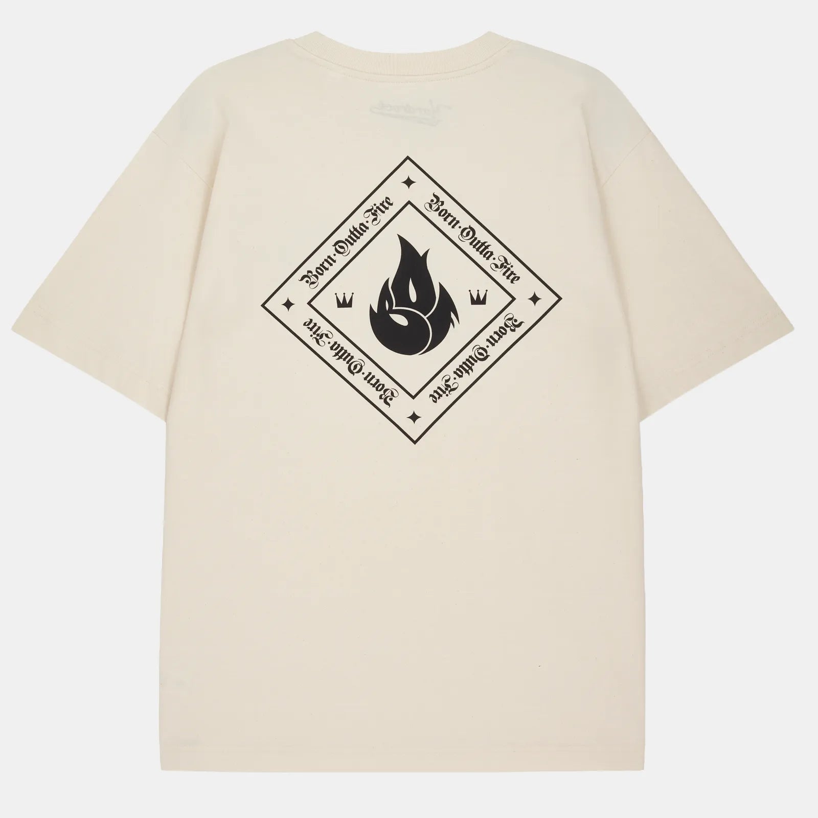 Born Outta Fire Flame Emblem T-Shirt - Natural