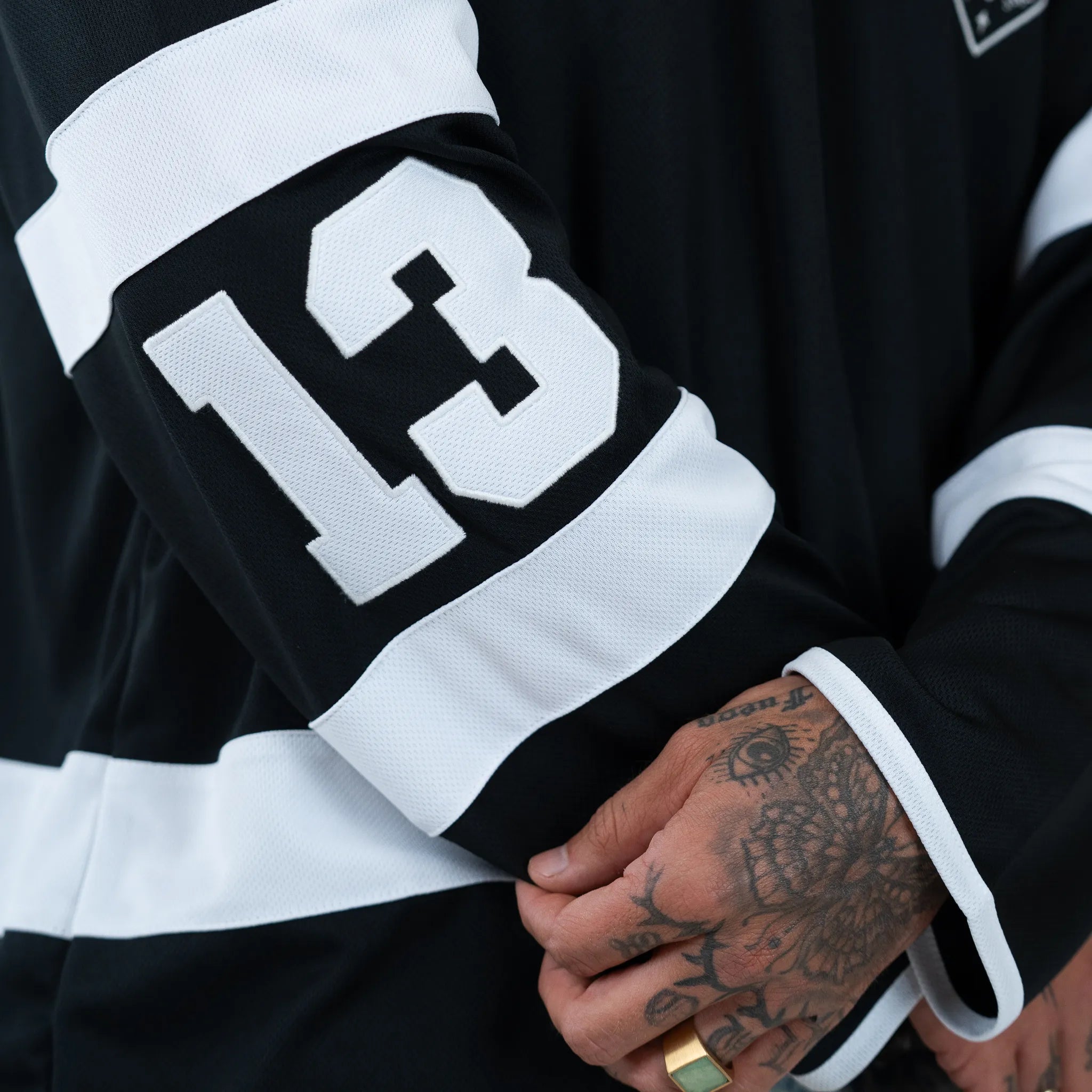 Born Outta Fire Hockey Jersey - Black/White