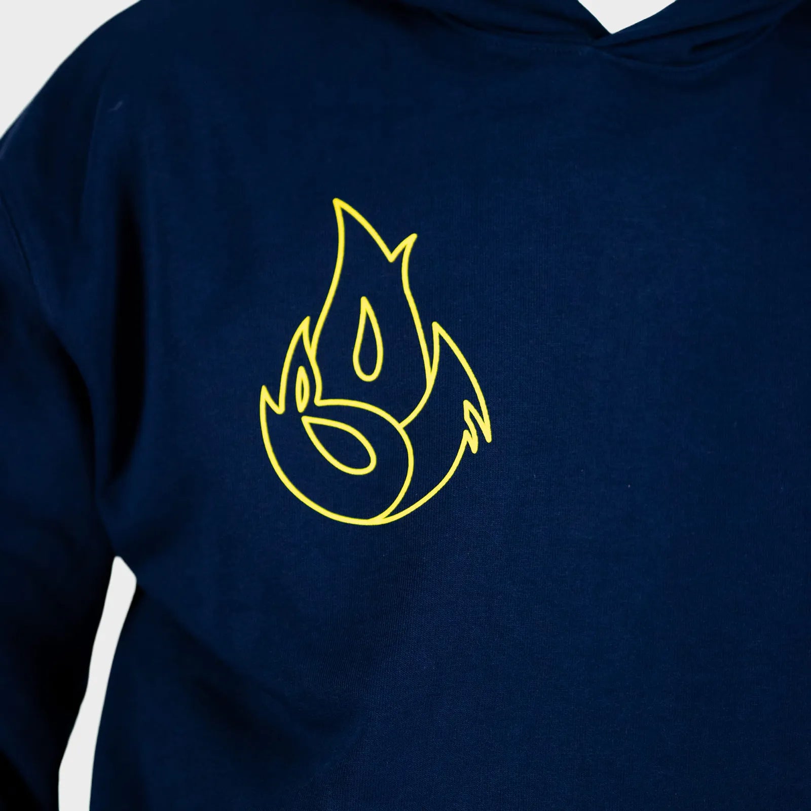 Navy Born Outta Fire Yellow Flame Hoody