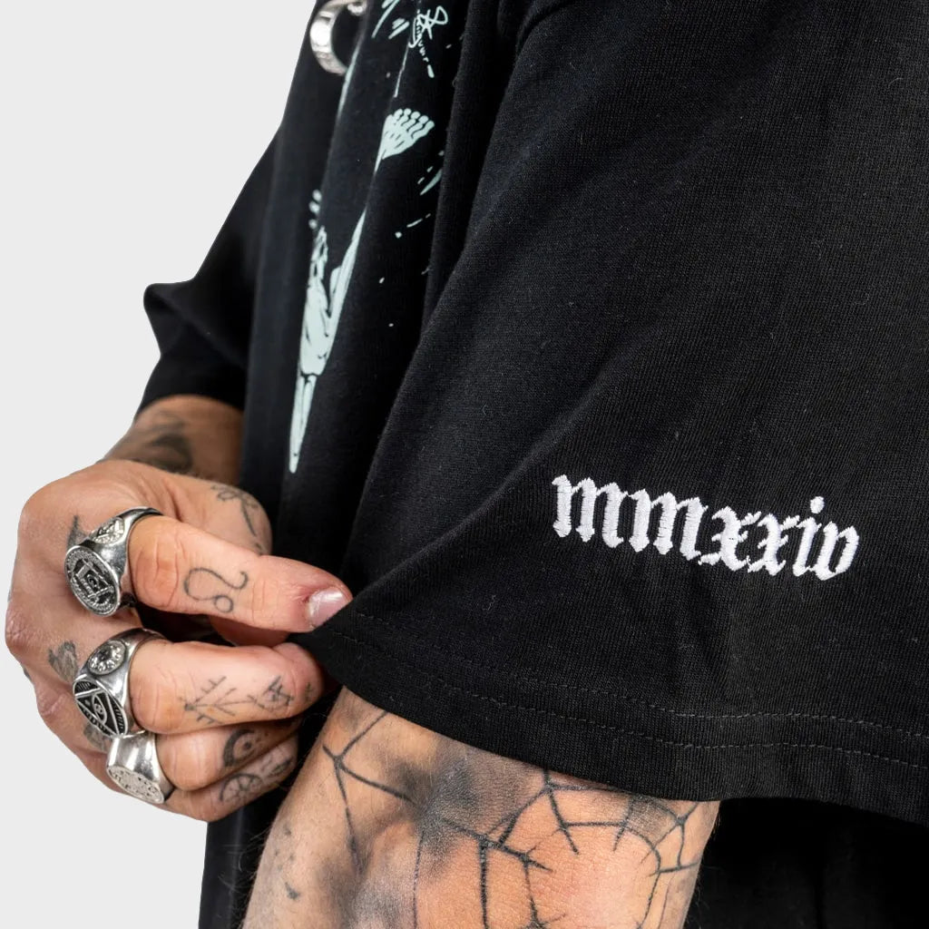 Vulcan God Aloe Front only - Black T-Shirt