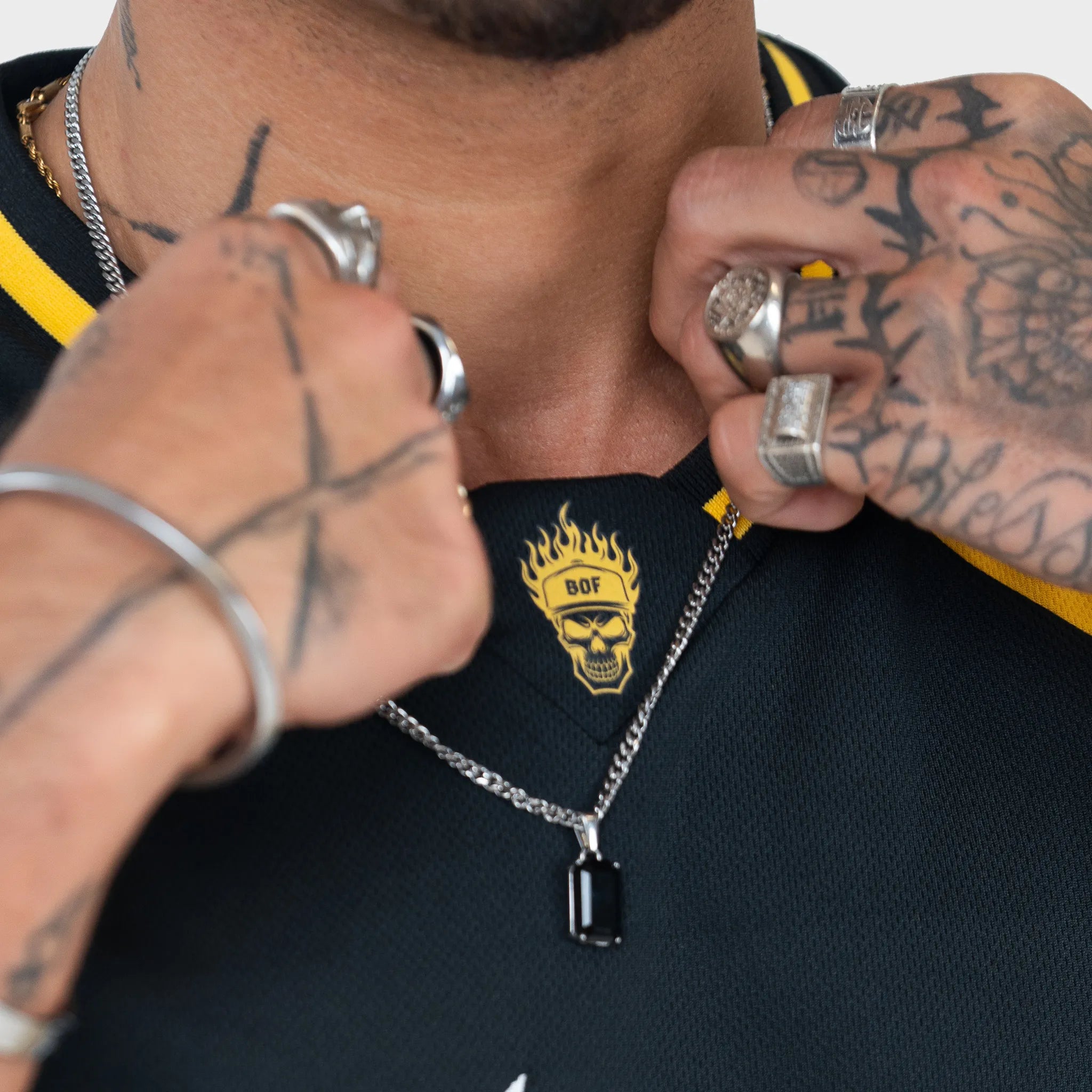 Born Outta Fire American Football Jersey - Black/Yellow