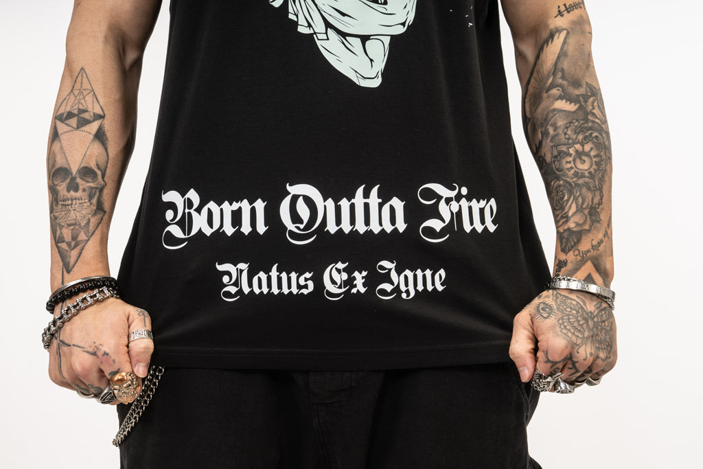 Born Outta Fire front screen print