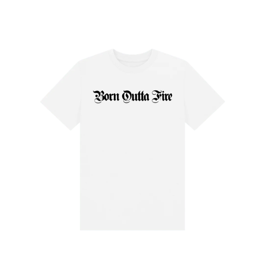 White Born Outta Fire Kids T-Shirt