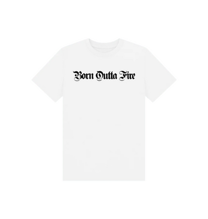 White Born Outta Fire Kids T-Shirt