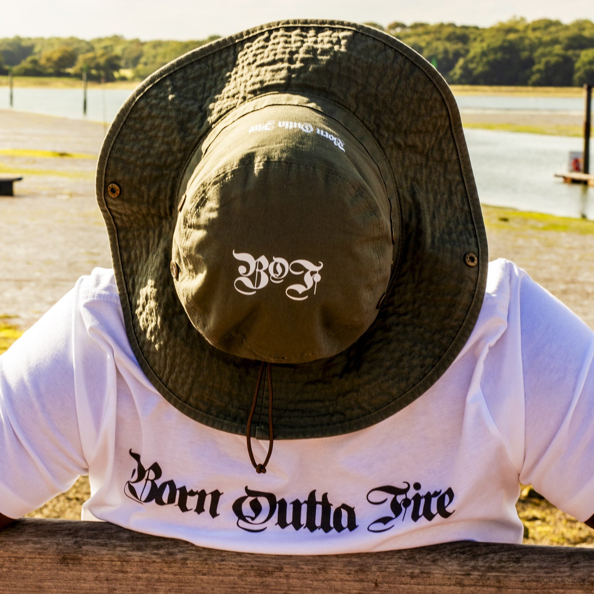 The top of the Born Outta Fire Boonie Hat