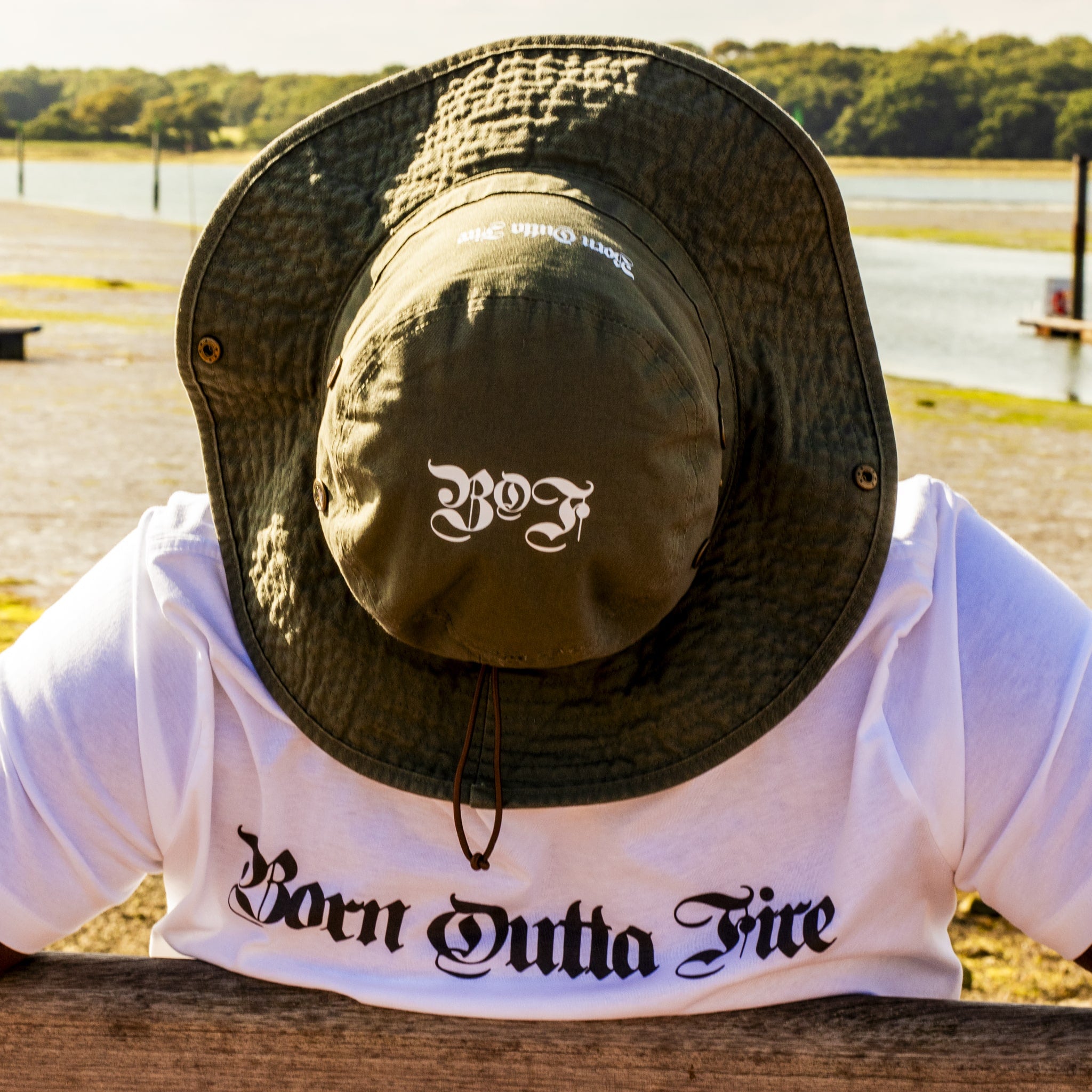 The top of the Born Outta Fire Boonie Hat
