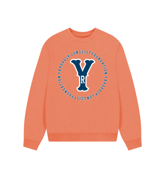 Apricot YR Vintage Blue and White Oversized Women's Sweatshirt