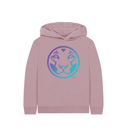 Mauve Printed Kids Hoodie Front