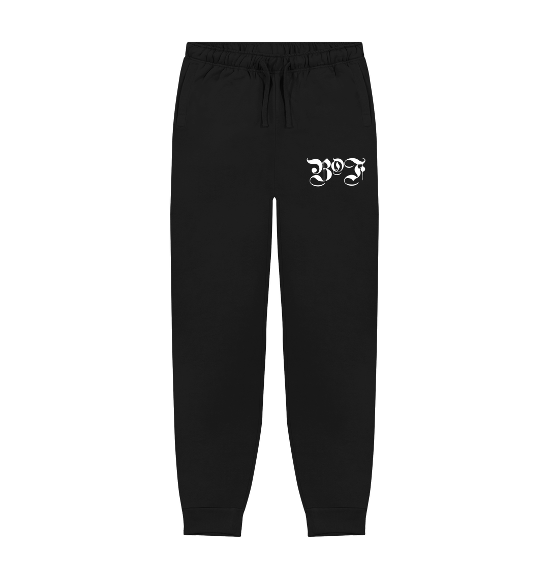 Black Printed Mens Joggers Front