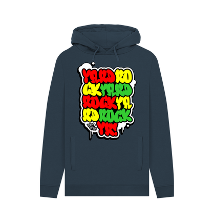 Navy Printed Hoody Front