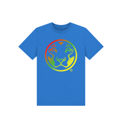 Bright Blue Printed Kids T-Shirt Front