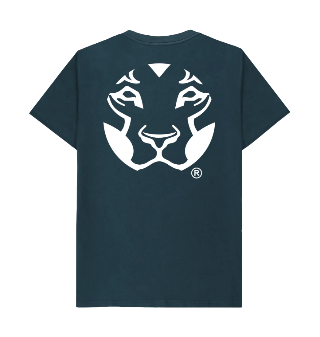 Denim Blue Yardrock Lion back of streetwear t shirt