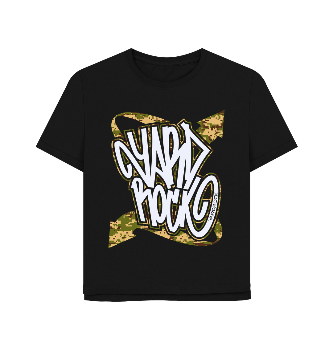 Black Printed T-shirt Front