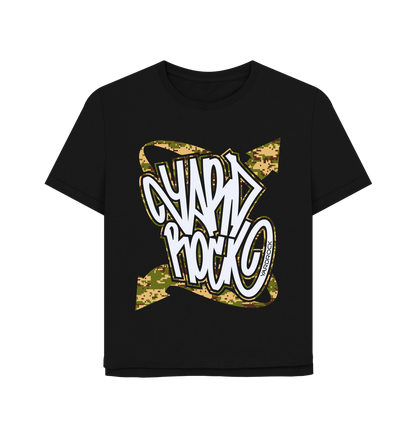 Black Printed T-shirt Front