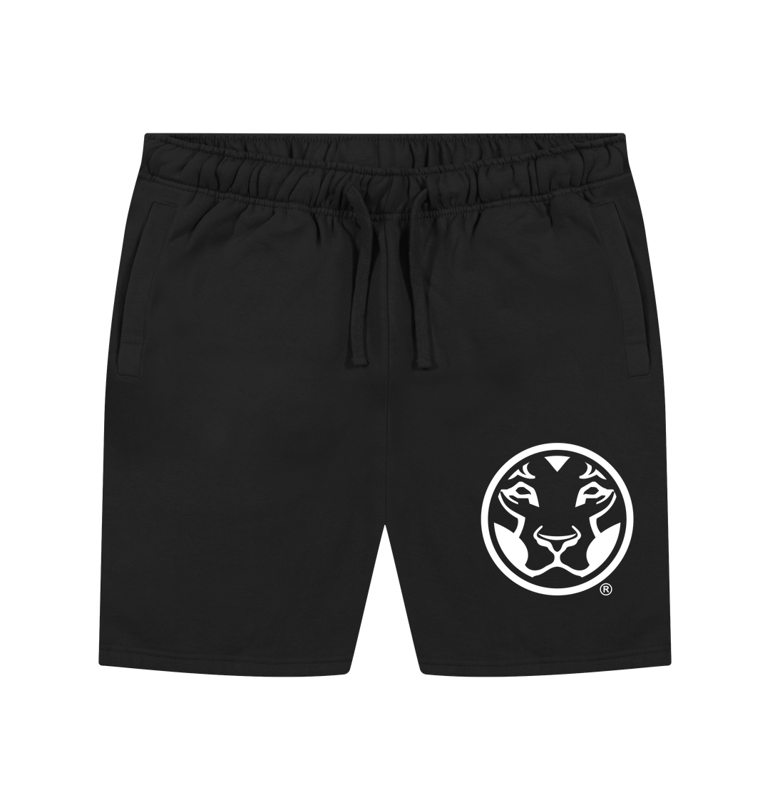 Black Printed Mens Shorts Front
