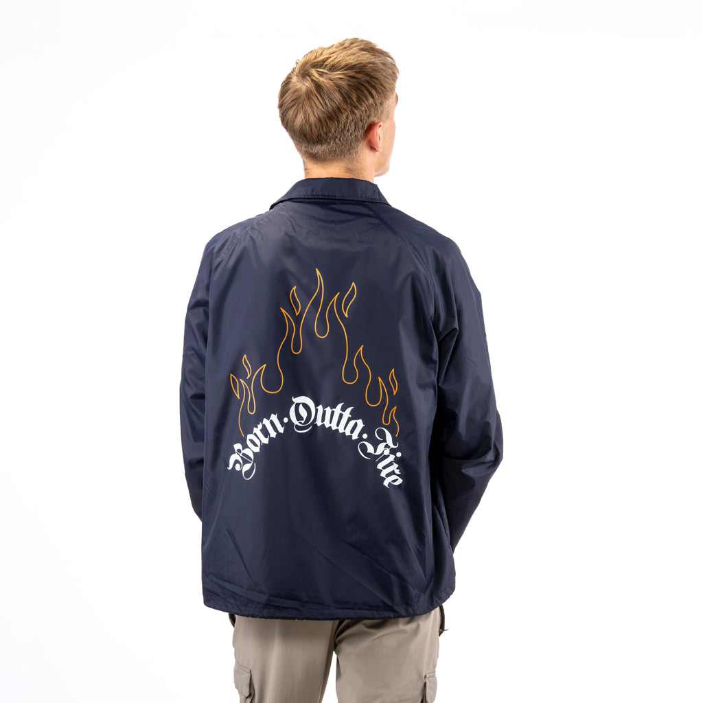 Navy Born Outta Fire Coach Jacket
