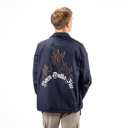 Navy Born Outta Fire Coach Jacket