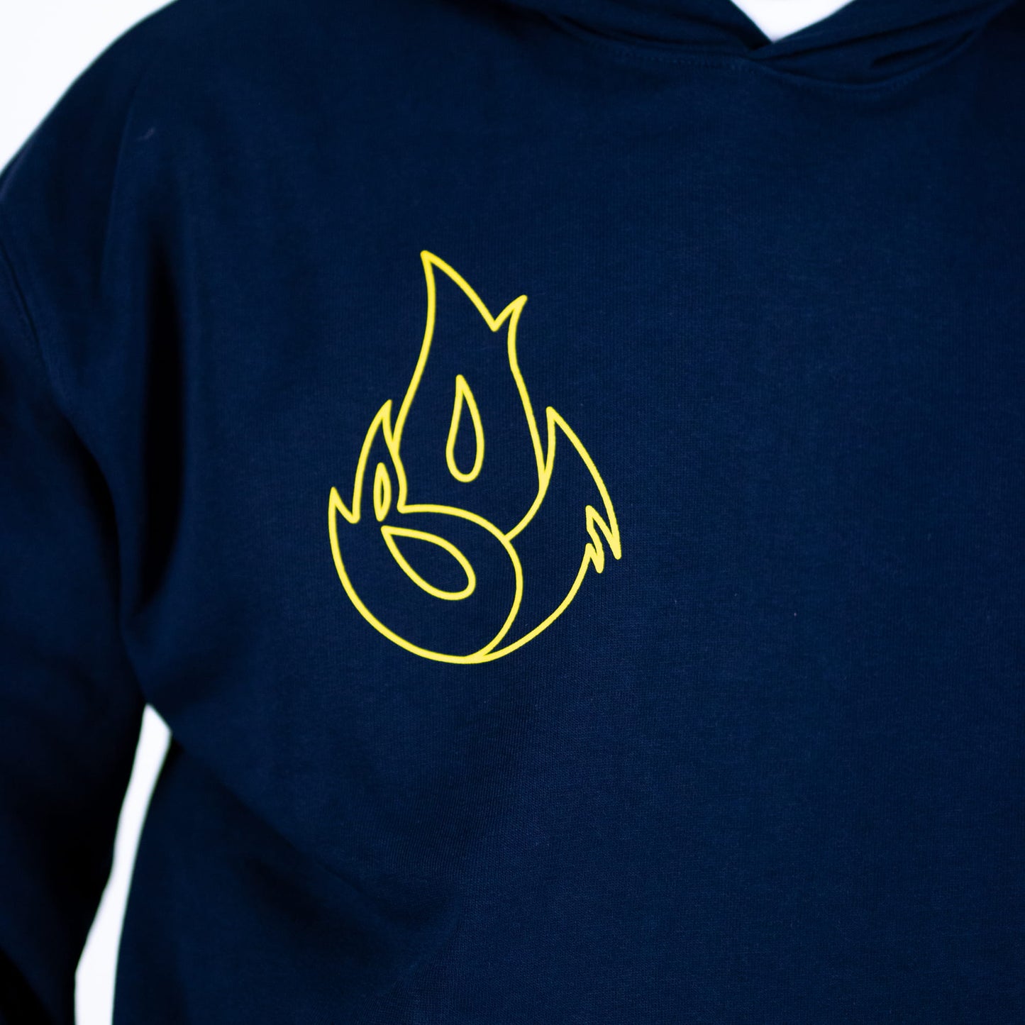 Navy Born Outta Fire Yellow Flame Hoody