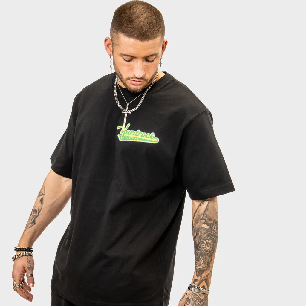 Vincey Swoosh Oversized Black T-Shirt