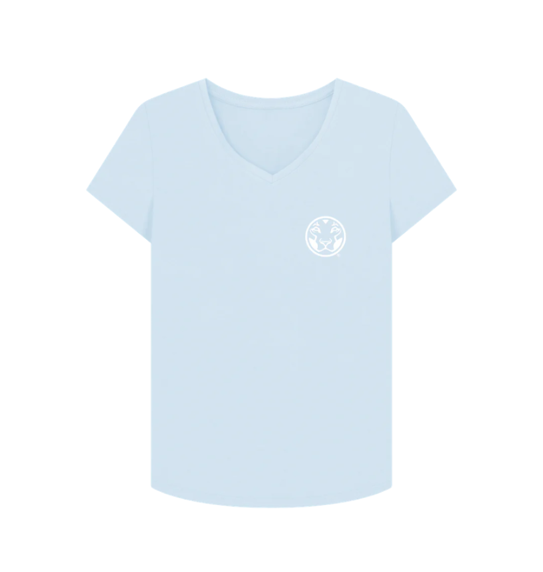Sky Blue Yardrock Women's V Neck T-Shirt