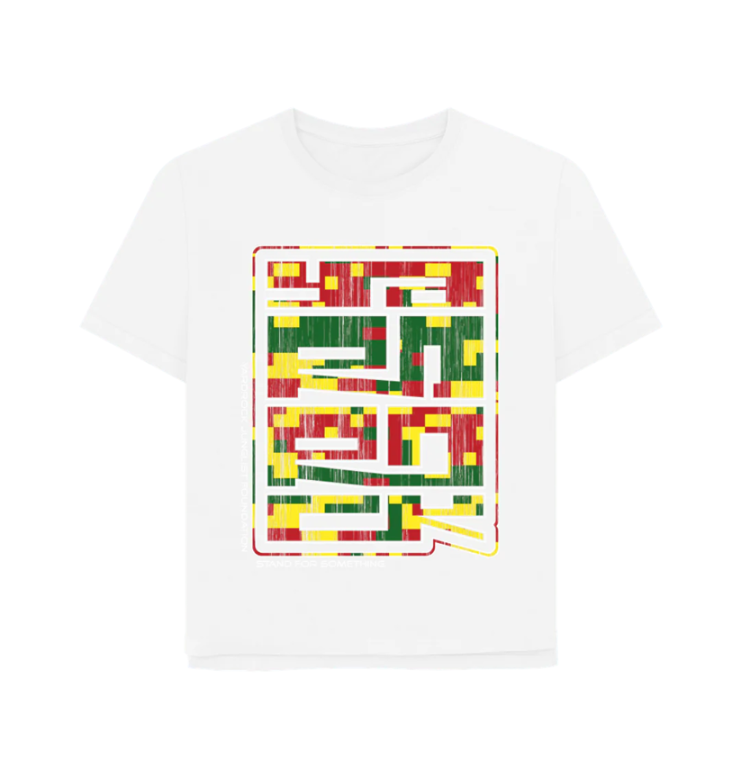 White Yardrock Colour Block Rock Women's Relaxed Fit Tee