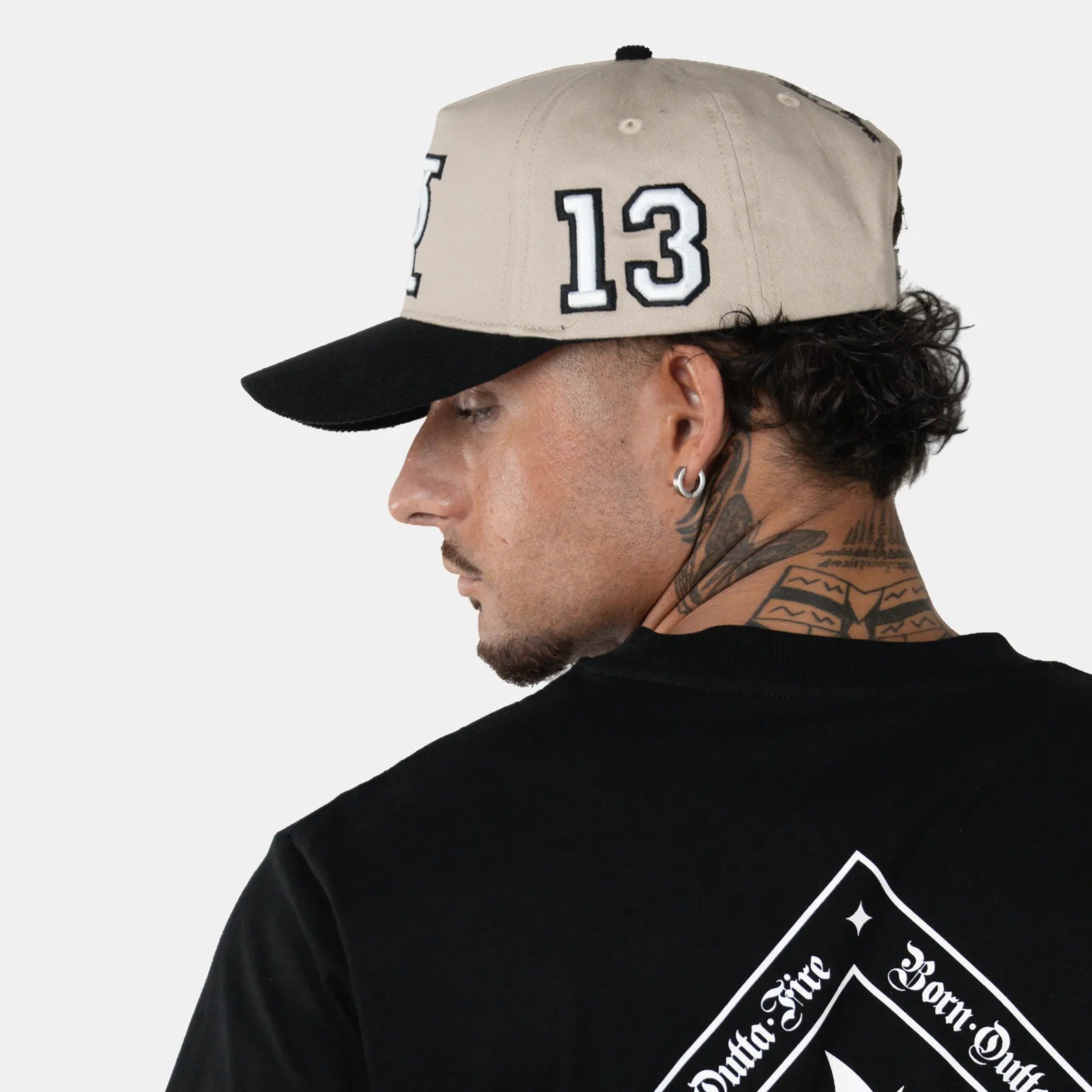 Born Outta Fire x Yardrock 5-Panel Snapback Cap - Beige