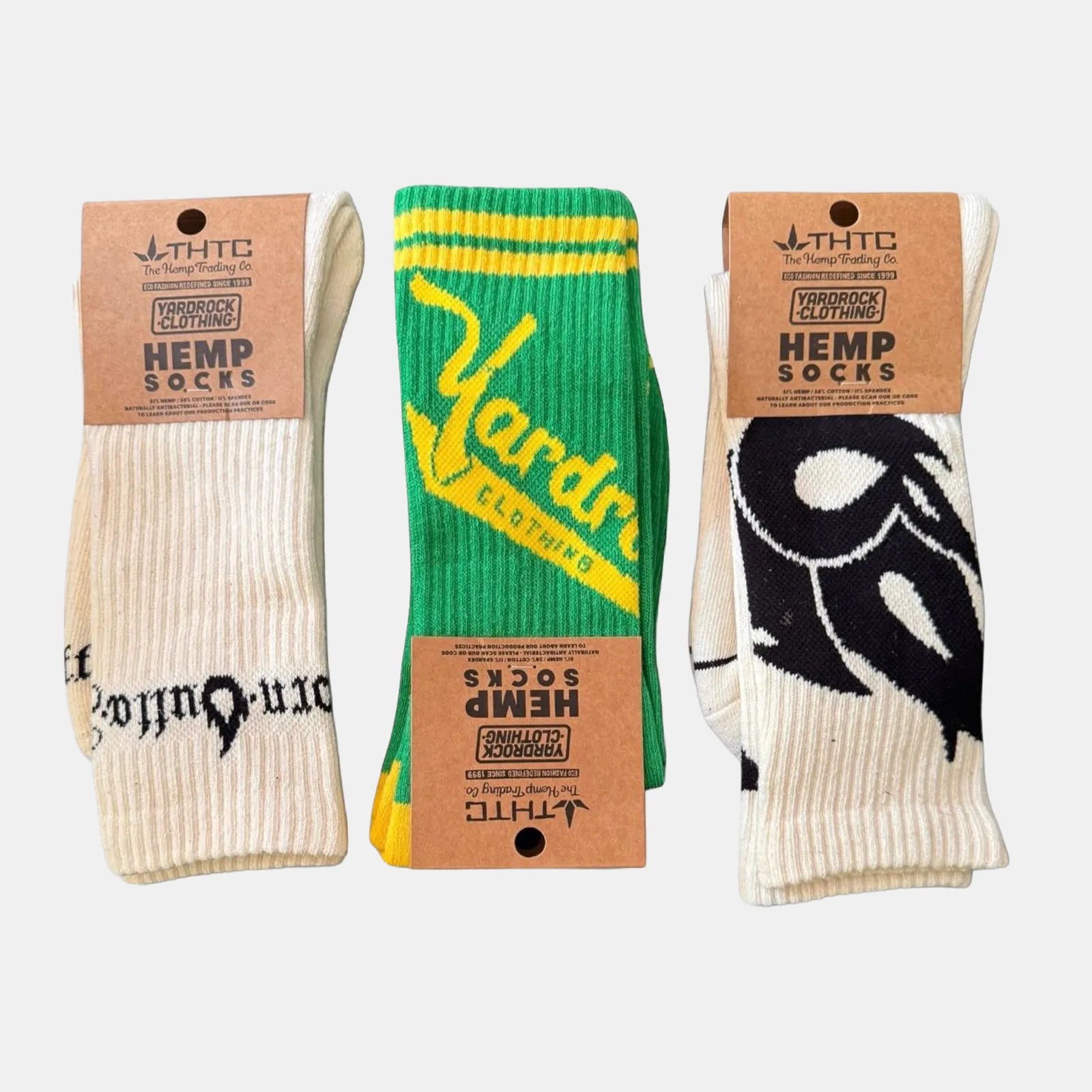 Yardrock Green and Yellow Hemp Socks