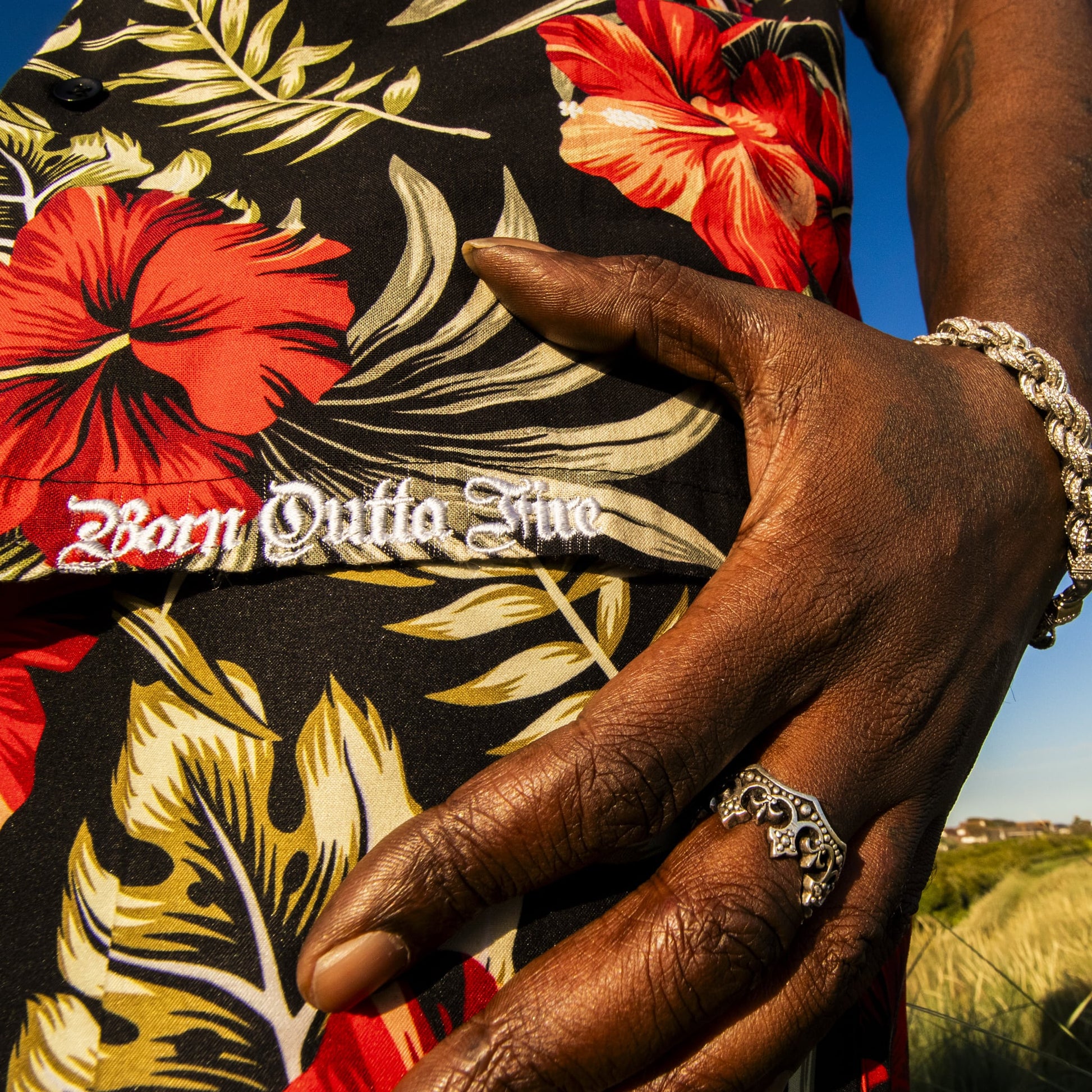 Born Outta Fire Floral Summer Shirt and Shorts